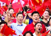 万州举行庆祝新中国成立70周年快闪活动